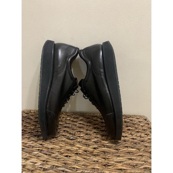 Bally Mens Rutger Shoes Made in Italy thick sole tie 8.5 E Black Leather Vintage main image 6